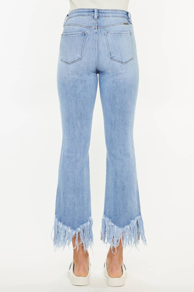 KanCan HIGH RISE CROP BOOTCUT DENIM PANTS-KC9354M