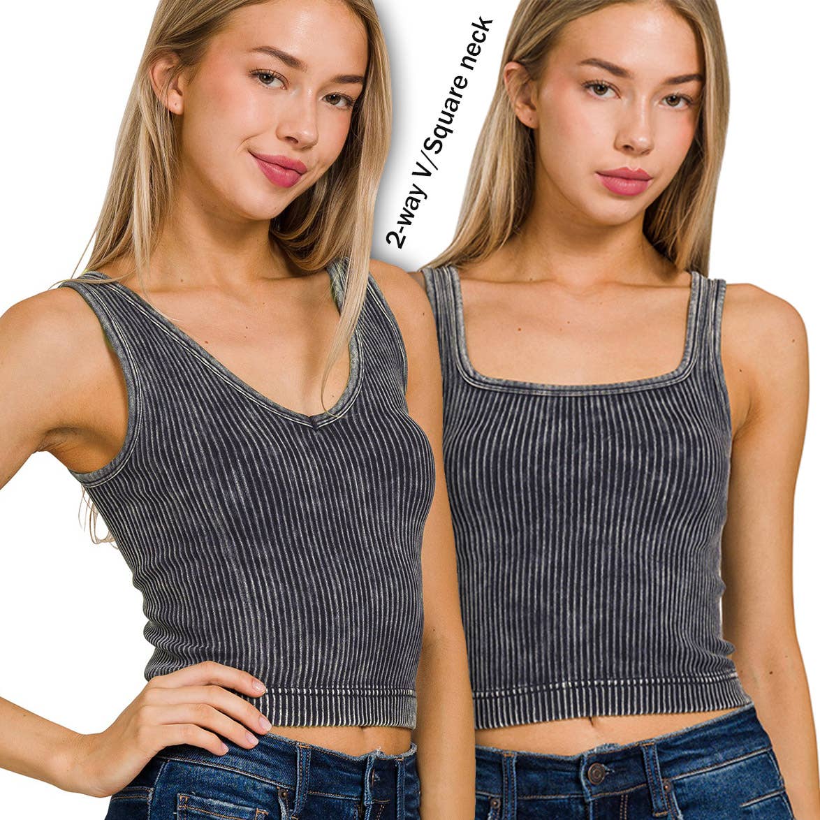Premium Washed Seamless 2-way Tank
