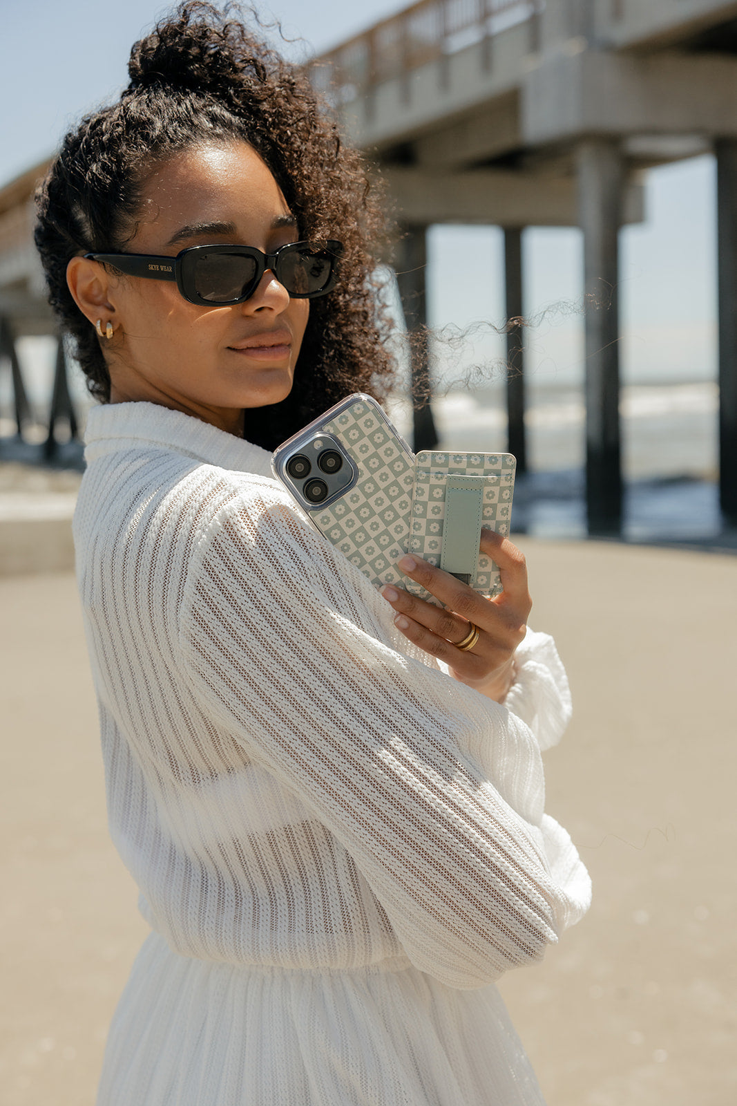 Blooming Check Magnetic Case and Wallet