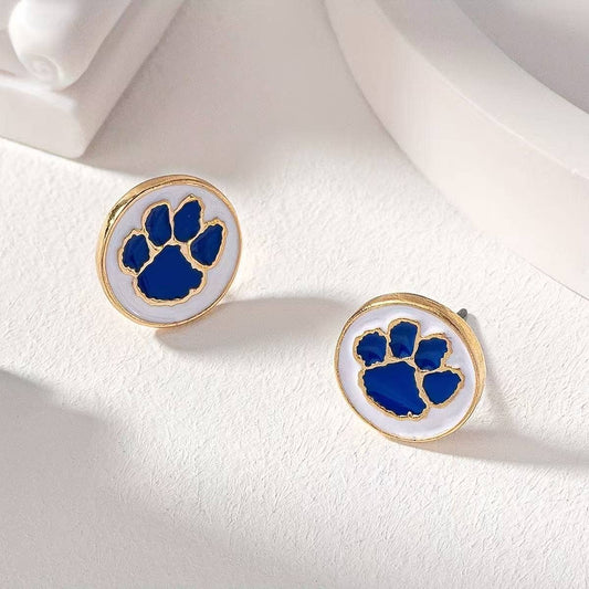 Memphis Tigers/ Kentucky Wildcats Blue and White Earrings