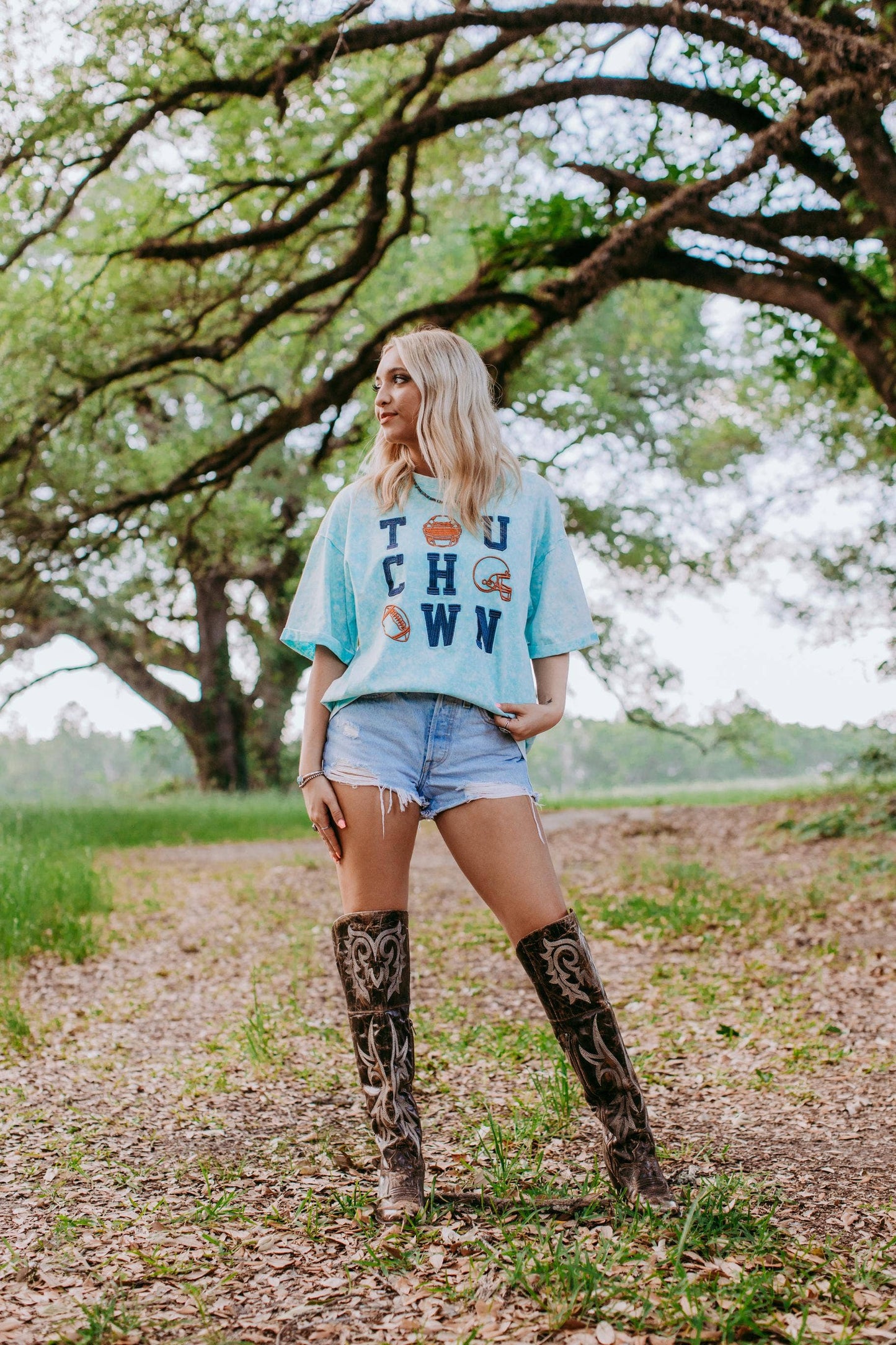 MK447 Acid Washed 3D embroidery Tee