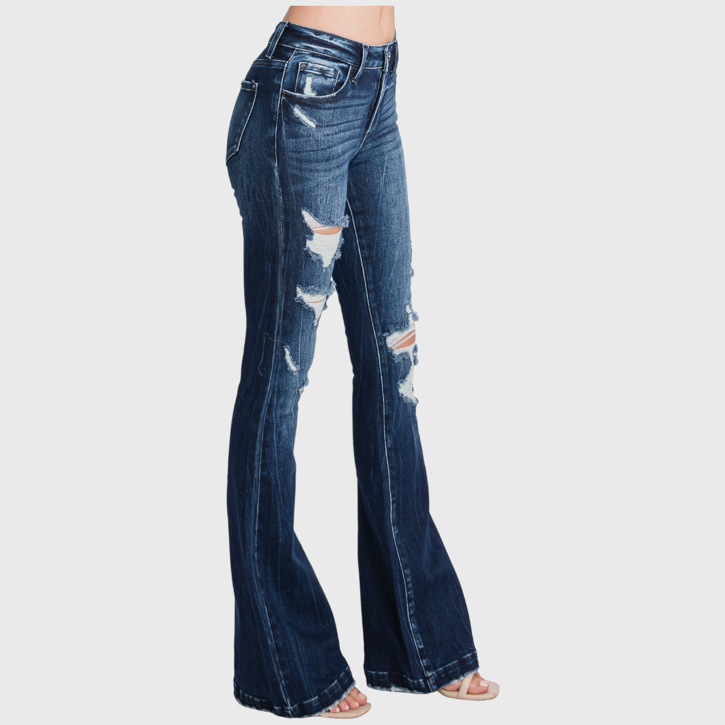 Petra 153 DISTRESSED MID RISE STRETCH FLARE