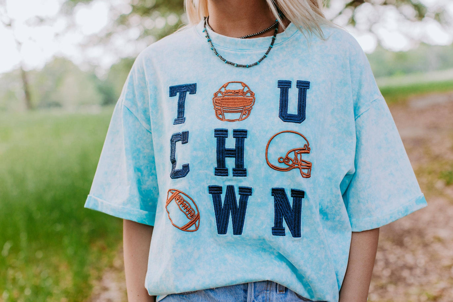 MK447 Acid Washed 3D embroidery Tee