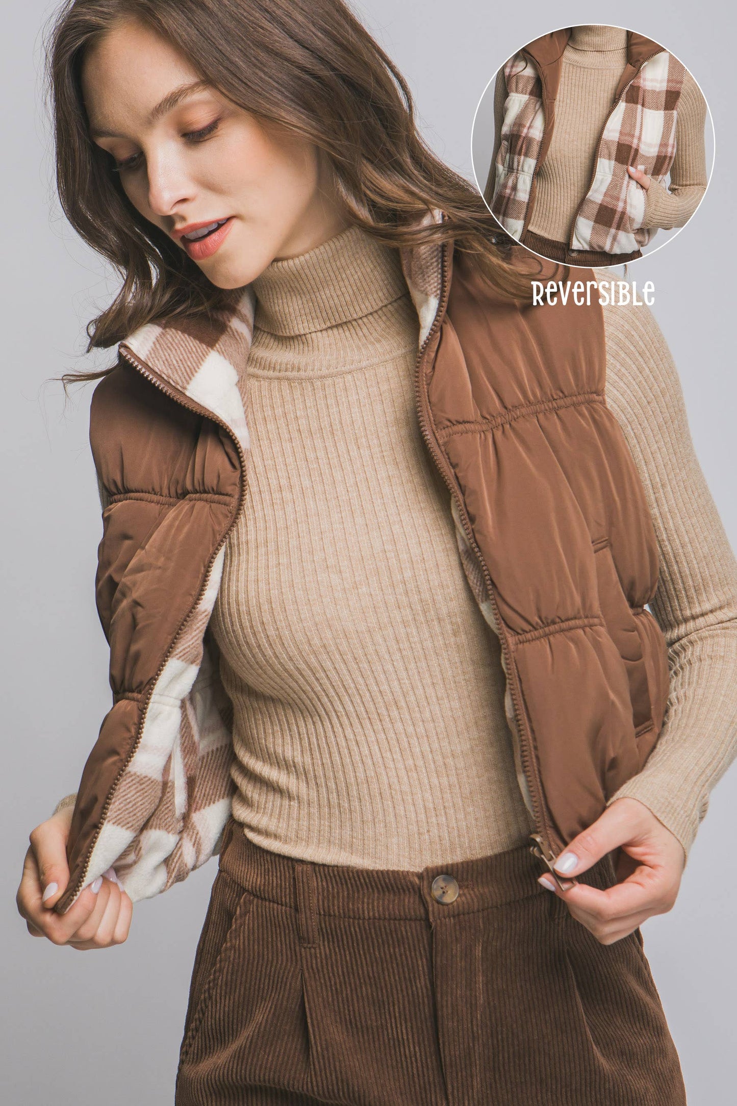 Full-Zip Reversible Puffer Vest
