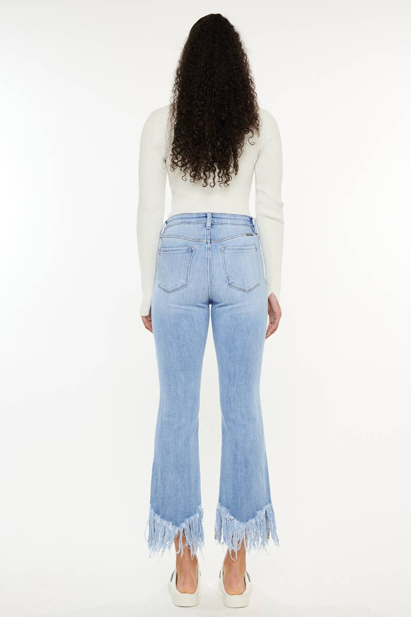 KanCan HIGH RISE CROP BOOTCUT DENIM PANTS-KC9354M